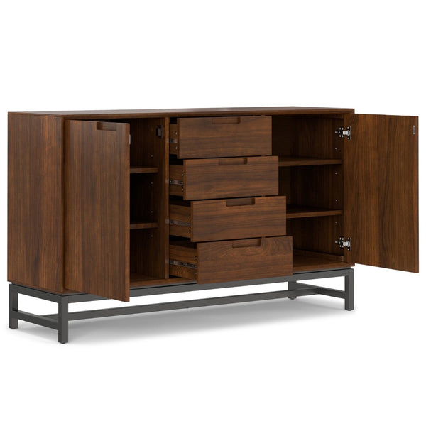 English Elm Banting Walnut Veneer Sideboard with Drawers Mid Century Modern Dining Storage B136P439018