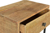 Moti Minerva 1-Drawer and Shelve Side Table Natural Wood on Metal Base  72014005