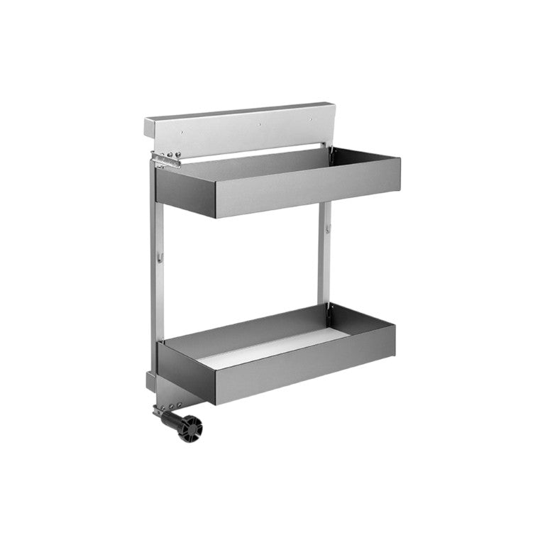 HomeRoots 23 Inch Stainless Steel Cabinet Insert for Modern Kitchen Organization and Durable Storage Black 720241