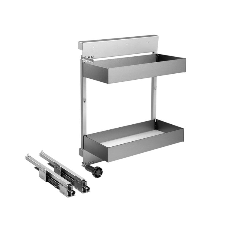 HomeRoots 23 Inch Stainless Steel Cabinet Insert for Modern Kitchen Organization and Durable Storage Black 720241