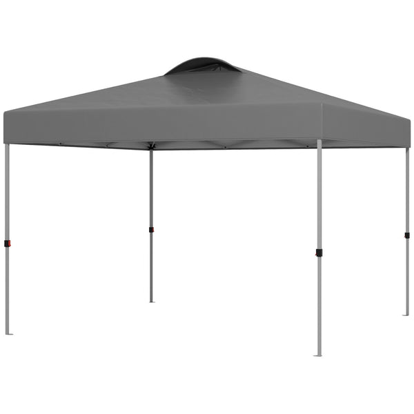 English Elm Outsunny 10' X 10' Instant Canopy Tent With Adjustable Height, Top Vents & Wheeled Carry Bag For Outdoor Fun W2225P200944-GIGA
