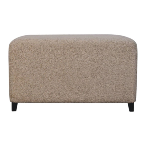 32 Inch Boucle Upholstered Footstool Warm Brown Accent Piece for Any Living Space