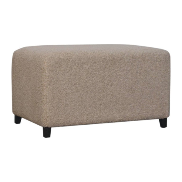 32 Inch Boucle Upholstered Footstool Warm Brown Accent Piece for Any Living Space