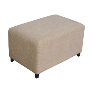 32 Inch Boucle Upholstered Footstool Warm Brown Accent Piece for Any Living Space