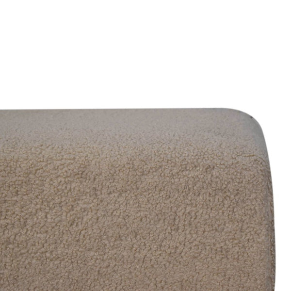 32 Inch Boucle Upholstered Footstool Warm Brown Accent Piece for Any Living Space