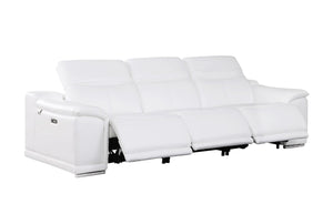 107 Inch Italian Leather Power Reclining Sofa with Usb Charging for Living Room