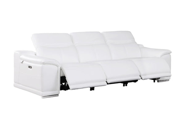 107 Inch Italian Leather Power Reclining Sofa with Usb Charging for Living Room