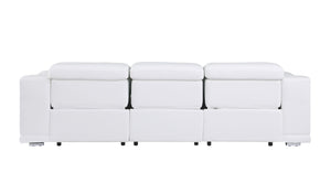 107 Inch Italian Leather Power Reclining Sofa with Usb Charging for Living Room