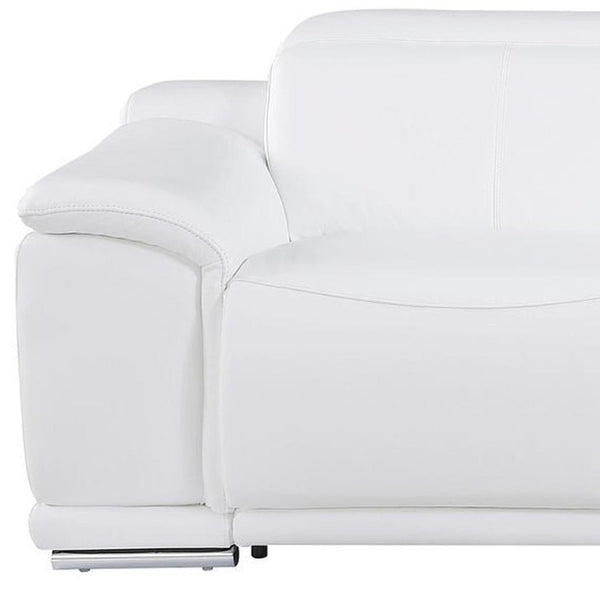 107 Inch Italian Leather Power Reclining Sofa with Usb Charging for Living Room