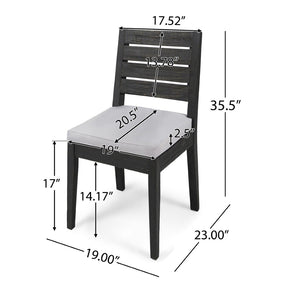 English Elm 9-piece Outdoor Acacia Wood Extendable Patio Dining Set with Water-repellent Cushioned Chairs N773OD00145S