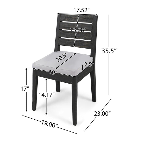 English Elm 9-piece Outdoor Acacia Wood Extendable Patio Dining Set with Water-repellent Cushioned Chairs N773OD00145S