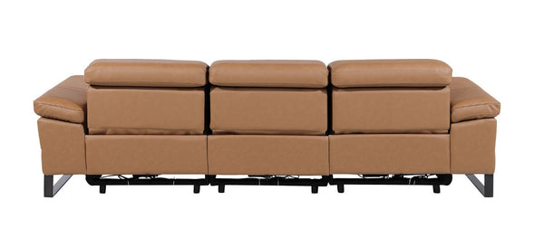 104 Inch Italian Leather Power Reclining Sofa with Usb Charging Living Room