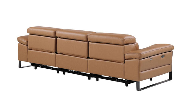 104 Inch Italian Leather Power Reclining Sofa with Usb Charging Living Room