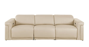 100 Inch Italian Leather Power Reclining Sofa with Usb Charging for Modern Living Rooms