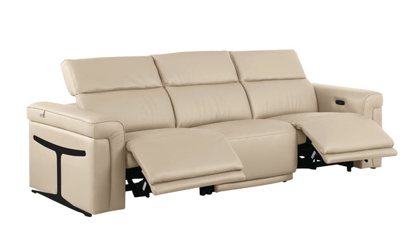 100 Inch Italian Leather Power Reclining Sofa with Usb Charging for Modern Living Rooms