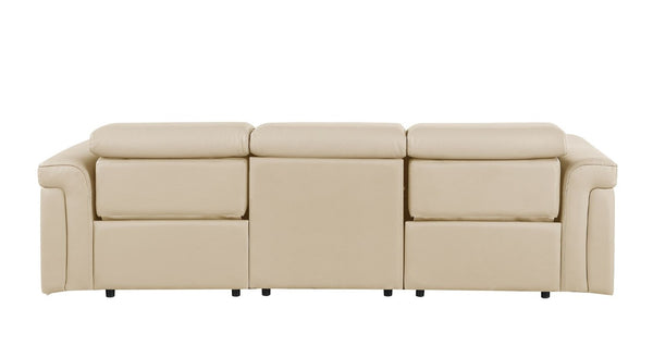 100 Inch Italian Leather Power Reclining Sofa with Usb Charging for Modern Living Rooms
