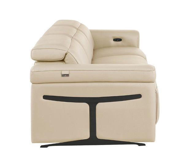 100 Inch Italian Leather Power Reclining Sofa with Usb Charging for Modern Living Rooms