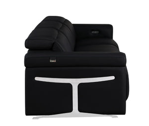100 Inch Italian Leather Power Reclining Sofa with Usb Charging for Modern Living Rooms