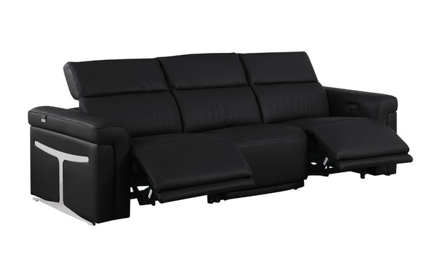 100 Inch Italian Leather Power Reclining Sofa with Usb Charging for Modern Living Rooms