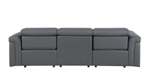 100 Inch Italian Leather Power Reclining Sofa with Usb Charging for Modern Living Rooms