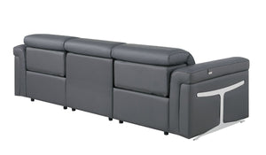 100 Inch Italian Leather Power Reclining Sofa with Usb Charging for Modern Living Rooms