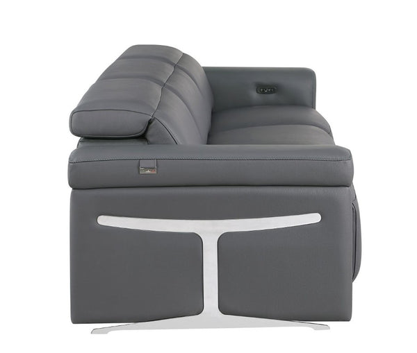 100 Inch Italian Leather Power Reclining Sofa with Usb Charging for Modern Living Rooms