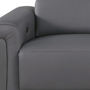 100 Inch Italian Leather Power Reclining Sofa with Usb Charging for Modern Living Rooms