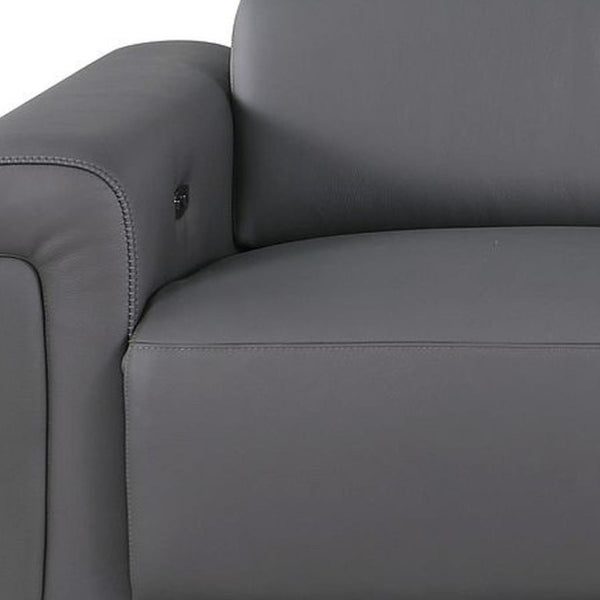 100 Inch Italian Leather Power Reclining Sofa with Usb Charging for Modern Living Rooms