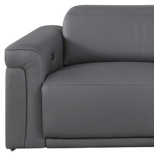 100 Inch Italian Leather Power Reclining Sofa with Usb Charging for Modern Living Rooms