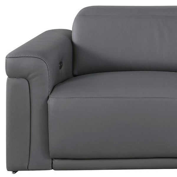 100 Inch Italian Leather Power Reclining Sofa with Usb Charging for Modern Living Rooms