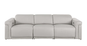 100 Inch Italian Leather Power Reclining Sofa with Usb Charging for Modern Living Rooms