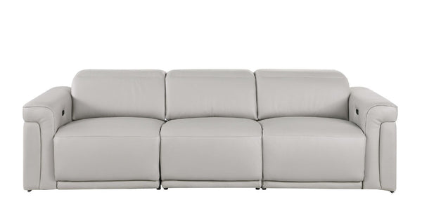 100 Inch Italian Leather Power Reclining Sofa with Usb Charging for Modern Living Rooms
