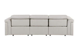 100 Inch Italian Leather Power Reclining Sofa with Usb Charging for Modern Living Rooms