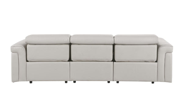 100 Inch Italian Leather Power Reclining Sofa with Usb Charging for Modern Living Rooms