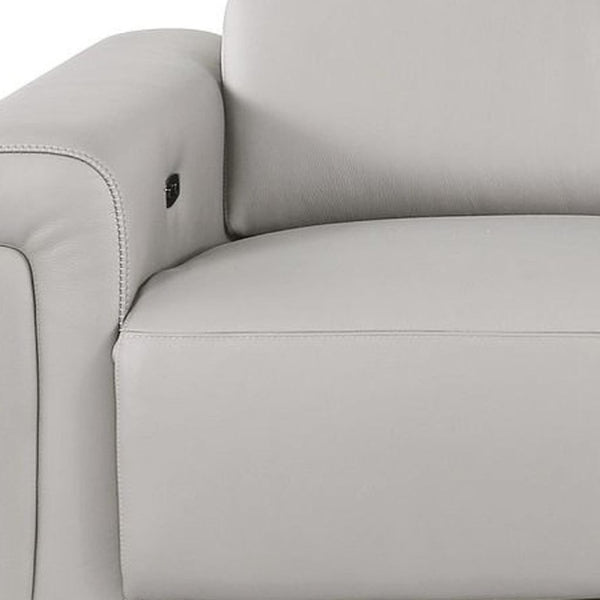 100 Inch Italian Leather Power Reclining Sofa with Usb Charging for Modern Living Rooms