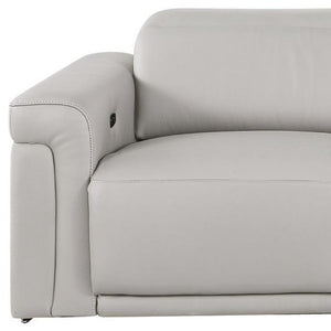 100 Inch Italian Leather Power Reclining Sofa with Usb Charging for Modern Living Rooms