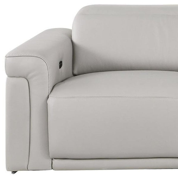 100 Inch Italian Leather Power Reclining Sofa with Usb Charging for Modern Living Rooms