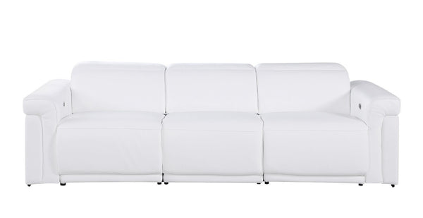 100 Inch Italian Leather Power Reclining Sofa with Usb Charging for Modern Living Rooms