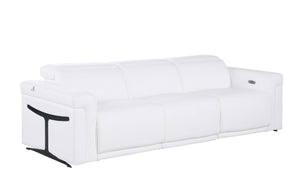 100 Inch Italian Leather Power Reclining Sofa with Usb Charging for Modern Living Rooms