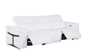 100 Inch Italian Leather Power Reclining Sofa with Usb Charging for Modern Living Rooms