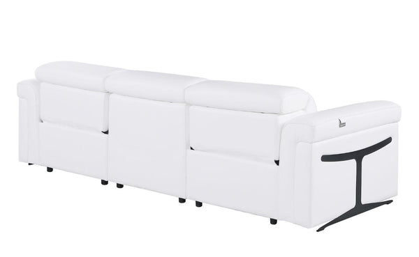 100 Inch Italian Leather Power Reclining Sofa with Usb Charging for Modern Living Rooms