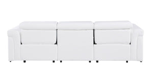 100 Inch Italian Leather Power Reclining Sofa with Usb Charging for Modern Living Rooms