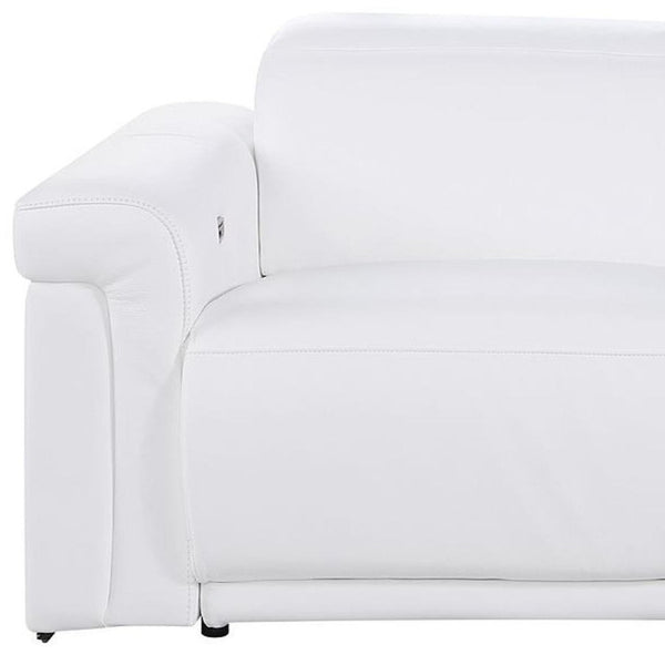 100 Inch Italian Leather Power Reclining Sofa with Usb Charging for Modern Living Rooms