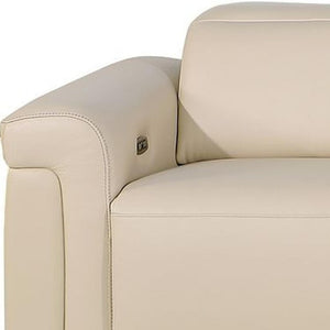 126 Inch Italian Leather Reclining Sofa with Usb Wireless Charging and Hidden Storage Console