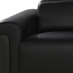 126 Inch Italian Leather Reclining Sofa with Usb Wireless Charging and Hidden Storage Console