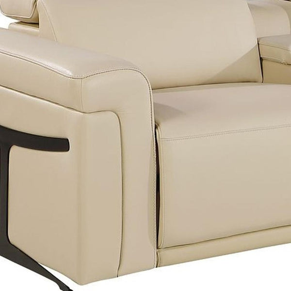 166 Inch Italian Leather Power Reclining Sofa with Usb Charging and Built-in Hidden Storage