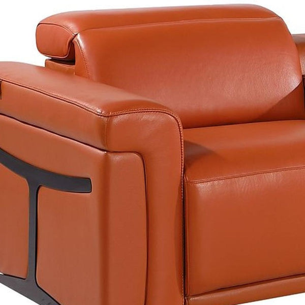 166 Inch Italian Leather Power Reclining Sofa with Usb Ports and Built-in Storage