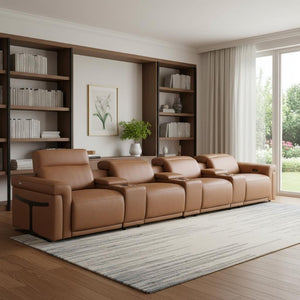 166 Italian Leather Power Reclining Sofa with Usb Wireless Charging and Hidden Storage