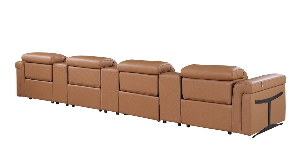 166 Italian Leather Power Reclining Sofa with Usb Wireless Charging and Hidden Storage
