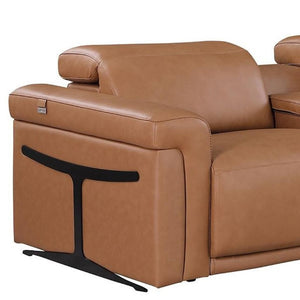166 Italian Leather Power Reclining Sofa with Usb Wireless Charging and Hidden Storage